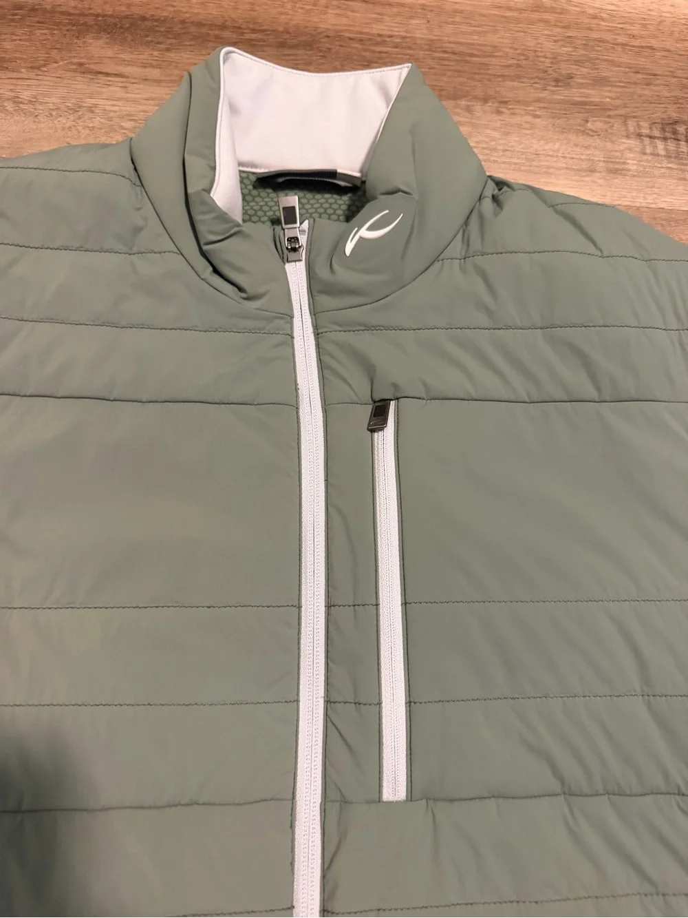 Kjus Men's L Reach Jacket Olive/Gray Lightweight Full-Zip Del Mar Country Club